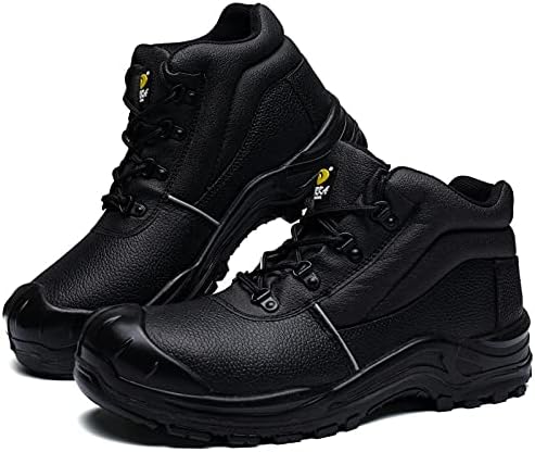 DRKA Water Resistant Steel Toe Work Boots For Men,6'' EH-Rated Safety Boots(19977-blk-10)