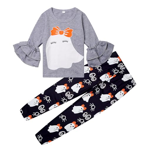 Image of Little Girls Outfits 2 Piece Toddler Long Sleeve Sweatshirt Leggings Pants Fall Winter Clothing Set 2-10 Years