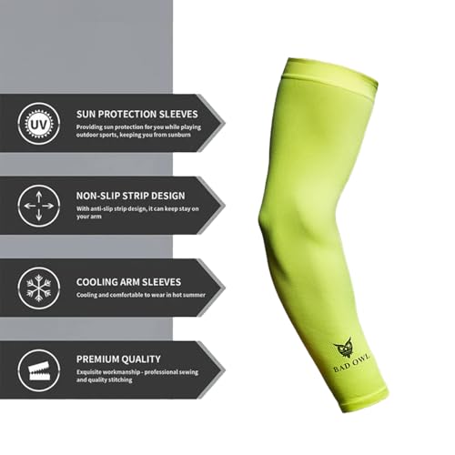 Image of BADOWL Powerflex Gym Sleeves - Unisex Compression Workout Arm Sleeves for Running, Cycling, Gym & Outdoor Sports - UV Protection, Breathable, Stretchable