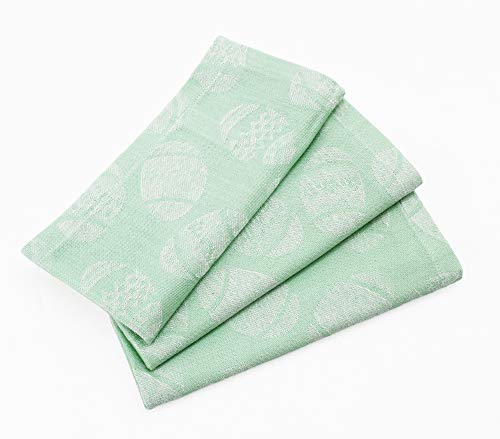 Cotton Craft Easter Egg Hunt Napkins - Mitered Corners - Jacquard Woven - Spring Easter Bunny Pastel Luncheon Dinner - Set Of 8 - Pure Cotton - Reusable Washable - 18 X 18 - Light Green Multi Pastel #TOP1