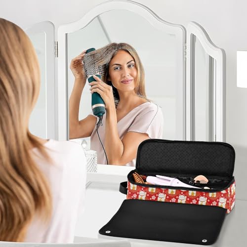 Bolsa de viaje para herramientas de cabello rojo vibrante miniatura 6