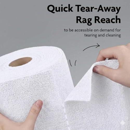 Image of Microfiber Cleaning Cloth Roll | Tear Away Sheets 12x12in | Pack of 10 Sheets per Roll | 200 GSM Reusable Washable Lint Free Towels for Kitchen & Car Cleaning, Multipurpose