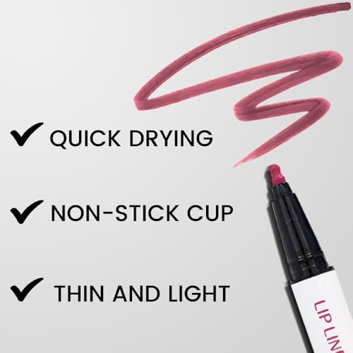 Image of evpct Longwear Liquid Lip Liner Stain Marker Pen Long Lasting Waterproof, Mauve Red Matte Semi Permanent 24 Hour Lip Liner and Lipstick Combo, Korean Color Stay Lipliner All Day, Lips Stain peel off