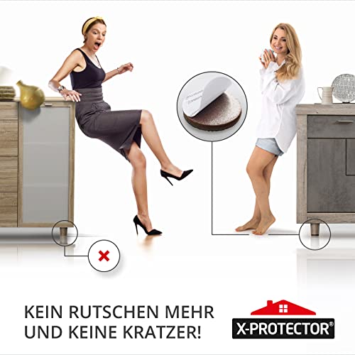 X-Protector Antirutsch Pads 8 Stück 50 mm - Antirutsch Gummi Selbstklebend - Prämie Rutschhemmer für Möbel - Ideal Anti-rutsch Gummi - Dicker Möbelstopper - Antirutschpads für Möbel & Gegenstände!