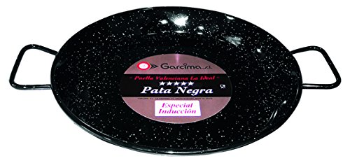 Imagen de La Ideal Esmaltada Paellera Pata Negra Inducción, Negro, 42 cm