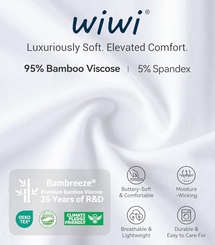 Image of WiWi Womens Pajamas Set Bamboo Viscose Super Soft Short Sleeve Top Ruffle Shorts Sleepwear Cooling Pj Sets S-XXL