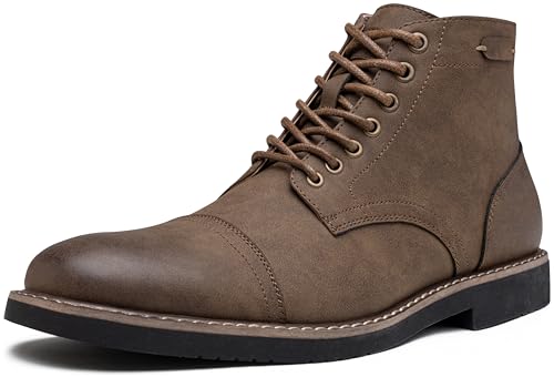 Vostey Men Boots Leather Cap Toe Casual Boots Chukka Fashion Dress Boots for Men