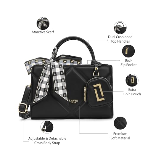Image of Lavie Luxe Women's Quaro26 Horizontal Small Satchel Handbag | Satchel Bag for Work | Ladies Purse | Stylish Shoulder Bag | Gift For Women