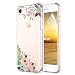 Produktbild iPhone 8/iPhone 7 Hülle [mit HD-Schutzfolie],OKZone [Blumen Series] Transparent Weiche Silikon Malerei Muster Hülle TPU Bumper Case Blühende Blumen Design Schutzhülle für Apple iPhone 8/iPhone 7(Grün)