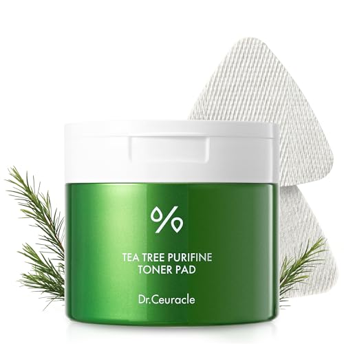 Dr Tree Skincare Reviews: Top Korean Tea Tree Products for Sensitive Skin 2 Dr.Ceuracle Tea Tree Purifine Toner Pad - Korean Skincare Mild Exfoliating and Pore Care, Double-Textured Face Pads with PHA, Zinc PCA, Niacinamide (60 Pads)