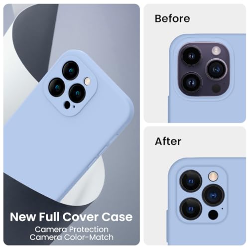 Image of FireNova Designed for iPhone 14 Pro Max Case, Silicone Upgraded [Camera Protection] Case, Soft Anti-Scratch Microfiber Lining Inside, 6.7 inch, Light Blue