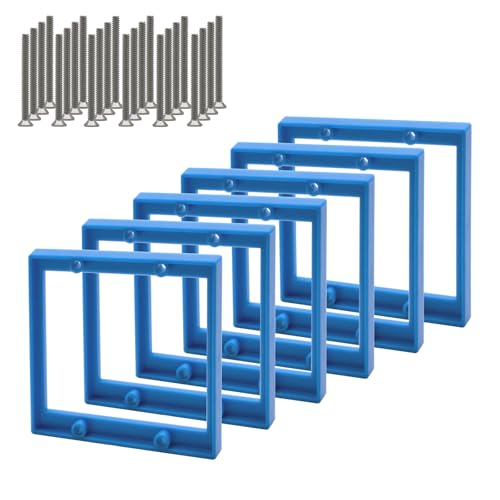 1/4” Double Gang Receptacle Outlet Box Extender,Blue Electrical Outlet Extender for Electrical Box and Electrical Outlet Switches,A Great Helper for Outlet Box Adjustments,6Pack