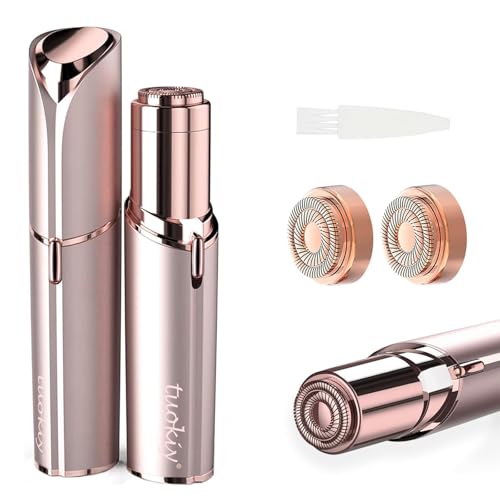 tuokiy Women Facial Hair Removal Device Battery Operated with 2 Replacement Heads,Ladies Face Shaver...