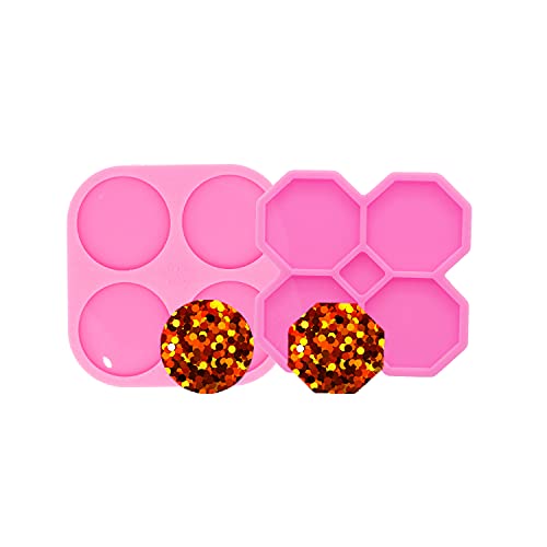 AMZTOART Super Glossy Resin Mold Phone Grip Epoxy Molds, Silicone Molds for Badge Reel DIY Telephone Stands Design (YMDY0533+DY1124)