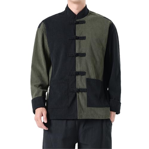 Veste style chinois homme haut de gamme manteau vintage patchwork automne