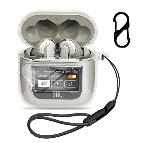 JBL TOUR PRO 2 �p �P�[�X �J�o�[ +2���t�B���� �yNOUKAJU�z���C�����X �C���[�z�� TPU �ی�P�[�X �i�J���r�i�t��+�X�g���b�v�t�� �j�����h�~ �L�Y�h�~ �ϏՌ� �����[�d�\ �h�� �h�o (�N���A)