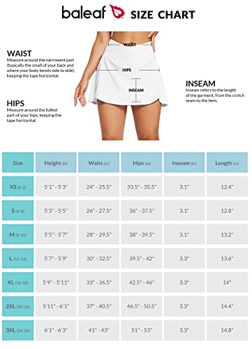 Baleaf Women's Swim Skirt Bottoms High Waisted Bathing Suit Swimsuits Skirts Pleated Swim Skorts With Pockets White M #TOP7