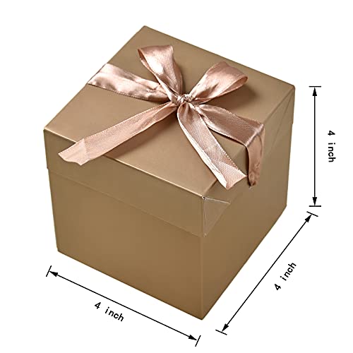 Gp Sup 12 Pack Gift Boxes With Lids,Squared Boxes With Lids For Fathers Day, Graduations, Weddings, Birthdays And Christmas,Mother's Day(Gold, 4”×4”×4”) #TOP5