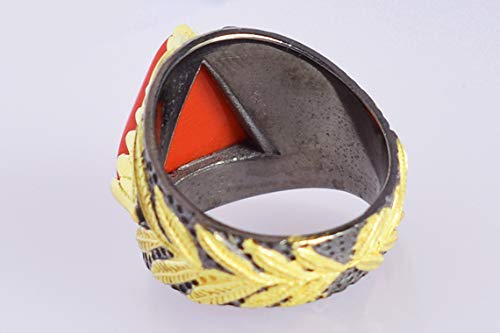 Bague de créateur en argent et corail précieux, un bijou chargé d'histoire - 5