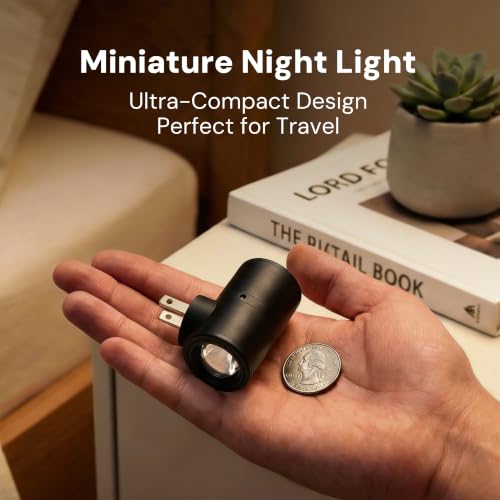 Image of L LOHAS LED Night Lights Plug into Wall,Light Sensor, Projector Night Light | 180Rotating Nightlight,10 /50 /100LM Dimmable,Soft White,Dusk to Dawn,Ambient Lighting Mini for Bathroom,Decor,Kids,Gift,1Pack