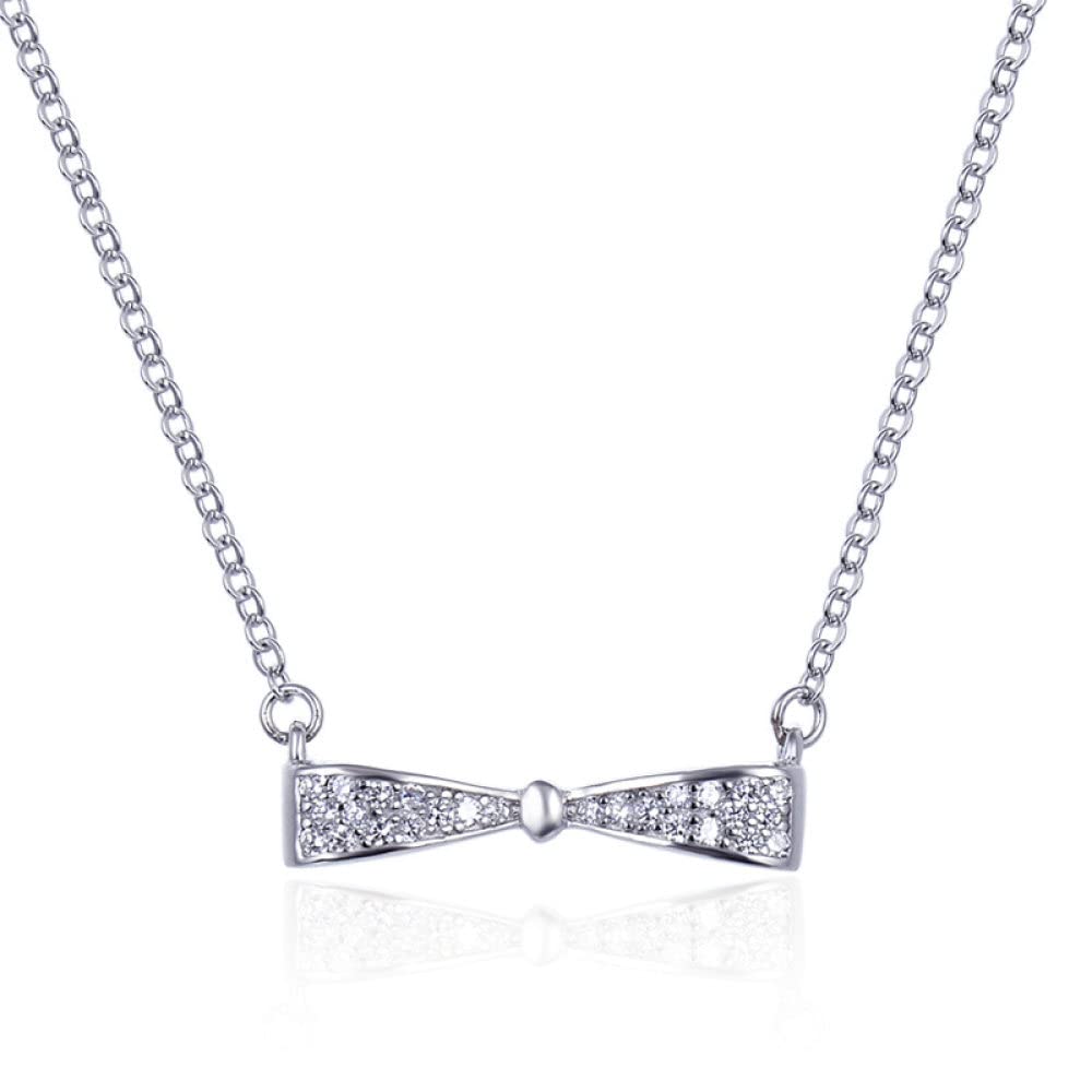 collar, Collar fino de ley for mujer S925 plata con lazo circón