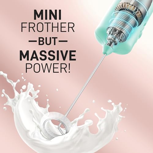 Mini & Mighty Milk Frother Wand Powerful Handheld Coffee Frother, Battery Operated Drink M - image 6