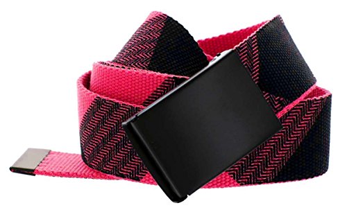 Durable Canvas Military Web Belts with Diagonal Print Design with Bottle Opener