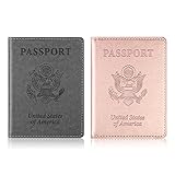 Passport Holder 2 Pack Passport and Vaccine Card Holder Combo, Passport Holder with Vaccine Card Slo