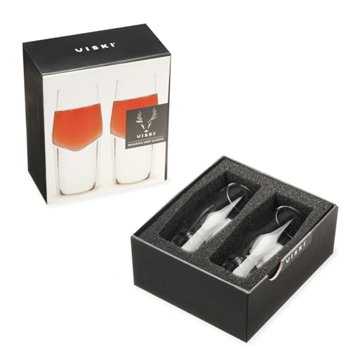 Viski Heavyweight Crystal Shot Glasses Set of 2 for Whiskey, Vodka, Tequila, 2 oz Handmade Home Bar...