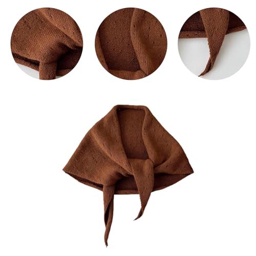 Ladies Triangle Scarf Elegant Girls Solid Color Triangle Knitted Scarf Fashion Shawl Street Casual Neckerchief2