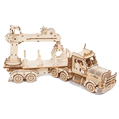 3D Wooden Puzzle For Adults, Wooden Mechanical Truck Crane Puzzles, Diy Model Building Kit Handicraft Wood Craft Hobbies Toy, Birthday For Hobbyist Teens Family Women Men, 428 Pieces #TOP6