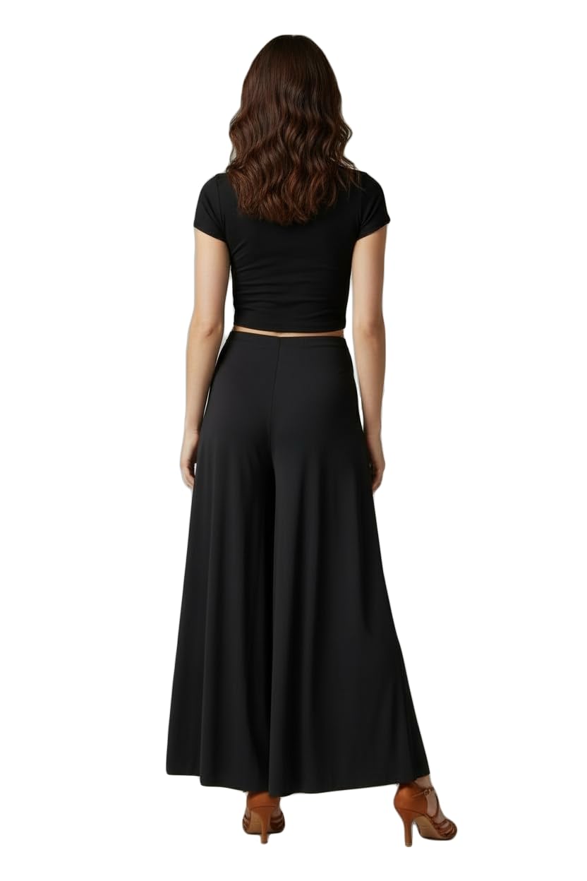 Pantagonna Donna Barcellona – Gonna Pantalone per Danza, Yoga, Pilates, Ballo da Sala e Latino Americano – Elegante e Comoda – Made in Italy – Nero o Nero/Lurex