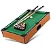Mini tavolo da biliardo - Mini tavolo da biliardo mobile - Copertura in feltro verde - 2 stecche, 16 palle, triangolo e gesso - Colore legno chiaro - Ideale per bambini e adulti - 51 x 34 x 9.5 cm