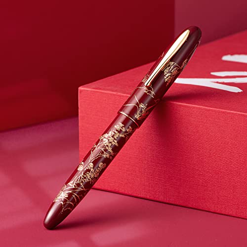 Stylo plume lapin rouge extra fin Hongdian N23 avec convertisseur d'encre - 5