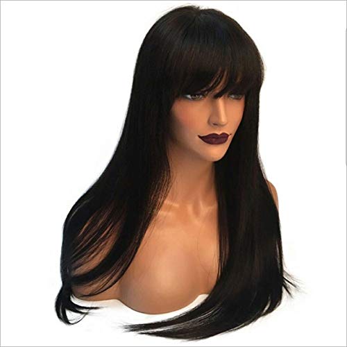 Postiches YIGEYI La Perruque synthétique synthétique Noire Longue Cover