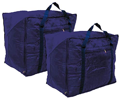Image of Jumbo Attachi Bag in Soft Parachute Material, Blanket Cum Suitcase Bag (Blue, Pack of 2)