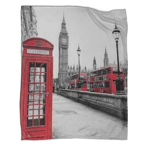 Kaiyun Monumentos de Londres Colchas Patchwork,Suaves