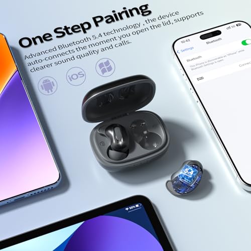 undefined Sleep Earbuds, Mini ANC Wireless Earbuds Bluetooth 5.4 Headphones Deep Bass Stereo, 48H Playtime Ear Buds, 4 ENC Noise Cancelling Mic, In Ear IP7 Waterproof Earphones for Side Sleepers,Touch Control の商品画像 4