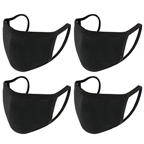 4pcs Anti Pollution Protective Shield 4 Pack Black Reusable Black Cotton Cover Outdoor