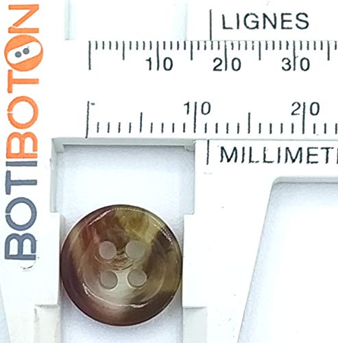 Ecru, Brown And Grey Watercolour Buttons - Horn Buttons For Shirts, Jackets, Americans And Coats - Sewing Accessory - Made And Shipped From Spain (Brown 12 Mm) #TOP1