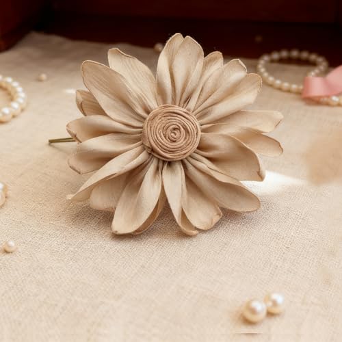 Image of Dainty Satin Fabric Flower Brooches Pin Burnt Edge Black Daisy Brooch Pin Elegant Lapel Pins Christmas Brooches Pin Dress Skirt Scarf Hat Pins Accessories Wedding Party Gift 4IN