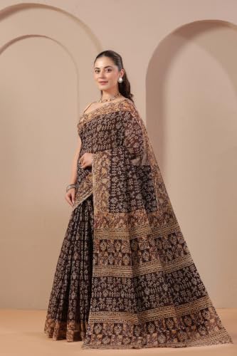 Image of TAMAIRA FASHION Mulmul Pure Cotton Saree For Woman Warli Batik Printed |Office Wear Daily Wear Sarees For Women Without Blouse Piece(Available in 11 Colours)