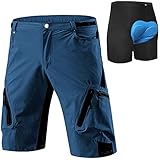 radhose herren lang wasserdicht 【7 Reißverschlusstaschen】Die Mountainbike hose herren hat 2 Fronttaschen, 1 Gesäßtasche und 4 Beintaschen. Tief genug ein 5,5” Smartphone, Bargeld, Schlüssen und Karten. Verwenden YKK-Reißverschlüsse, Leicht zu öffnen und hervorragende Haltbarkeit.