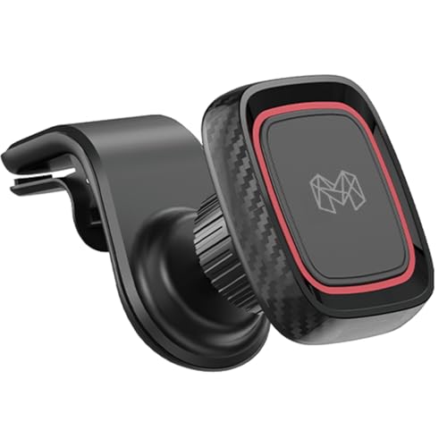 Image of MOOSH Magnetic Car Vent Mount 360 Adjustable Mobile Holder for Air Vent with Strong Magnetic Grip, Anti-Slip Design, Single Hand Use, Shockproof Build, Mobile Stand for Car (Black)