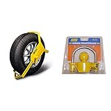 Product 1: Maypole Heavy Duty Wheel Clamp Product 1: Made from heavy gauge hardened steel for maximum protection Product 1: Suits wheels 10" to 16" with tyre size 135mm to 215mm. Board Width - 26cm Product 1: Easy to fit and use on motorcycles, cars,...