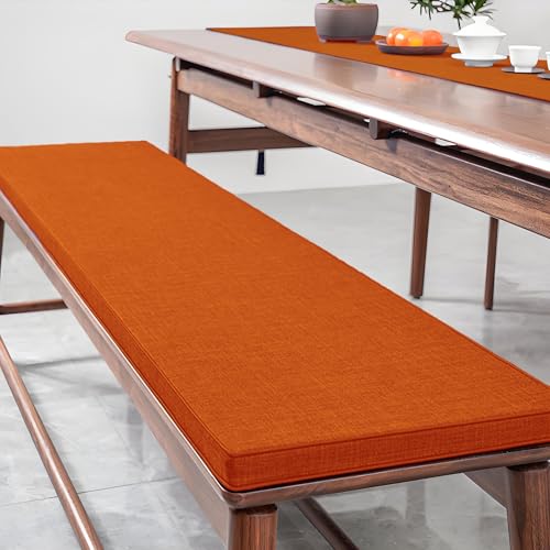 MEEYI Colchoneta Banco Jardin 70x140x5cm, Cómodo Y Ergonó Cojín de Banco Grueso Tamaño Personalizado para Sillas Cocina Palets, Color Naranja
