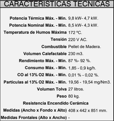 BRICOSOL ESTUFAS PELLETS FM MODELO BP-100 BLANCO