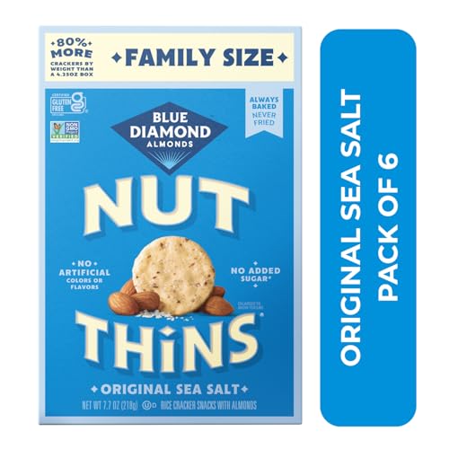 Image of Blue Diamond Almonds Nut-Thins Original Family Crackers, 7.7 oz, Pack of 6
