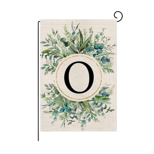 Wyooxoo Monogramm-Buchstabe Blumenflagge 30,5x45,7cm