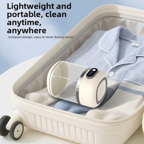 Minilavadora portátil recargable oro blanco para ropa interior y viaje 6